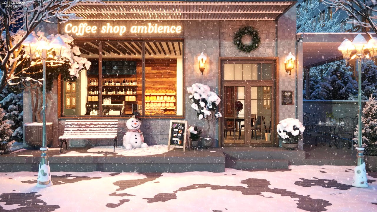 Smooth Relaxing Jazz Music At Coffee Shop Ambience And Snow