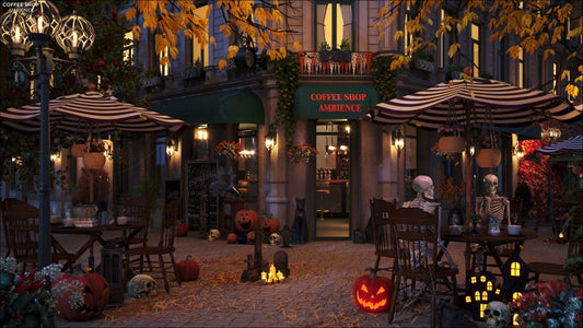 Halloween Jazz Coffee Shop Ambience with Dark Jazz and Fall Spooky Night